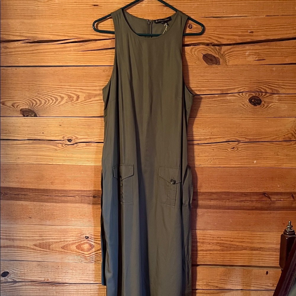 Brooks Brothers Olive Green Midi Dress
